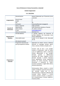 Metodi Matematici per l`Economia