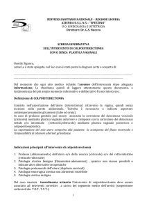 scheda informativa intervento colpoisterectomia