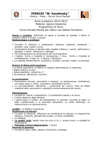 Igiene-Anatomia anno IV - IPSSCSI "W. Kandinsky"