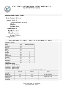 Chimica Fisica II - Dipartimento di Scienze (UNIBAS)