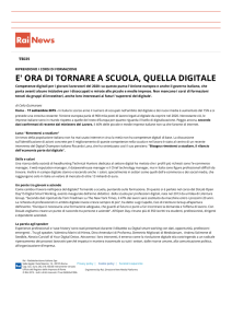 E` ora di tornare a scuola, quella digitale