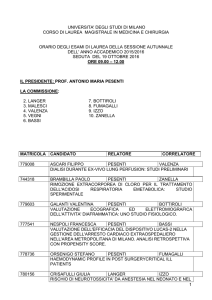 Seduta del mattino - Medicina e Chirurgia Unimi