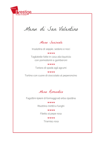 Menu di San Valentino - Hotel Motel Prestige