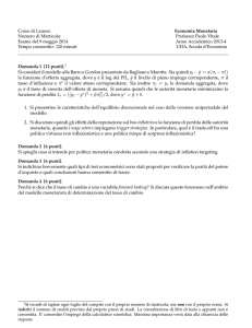 Corso di Laurea: Numero di Matricola: Esame del 9 maggio 2014