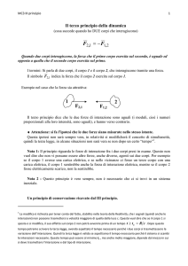 Il terzo principio della dinamica