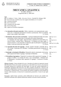 MECCANICA ANALITICA