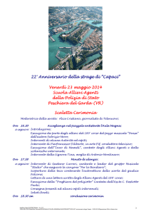 22° Anniversario della strage di “Capaci” Venerdì 23 maggio 2014