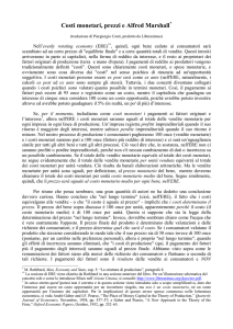 Costi monetari, prezzi e Alfred Marshall*