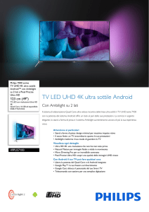 49PUS7100/12 Philips TV UHD 4K ultra sottile Android™ con