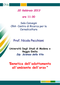 Genetica dell`adattamento all`ambiente dell`orzo