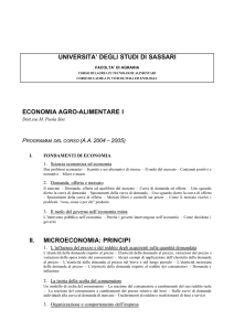economia agro-alimentare i - Dipartimento di Agraria