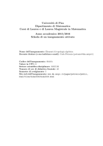 Universit`a di Pisa Dipartimento di Matematica Corsi di