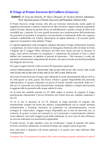 Il Triage al Pronto Soccorso del Galliera (Genova)