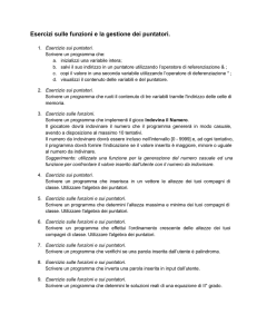 Testo esercizi sulle funzioni e i puntatori