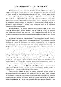 LA SOSTANZA DEL PENSARE E IL CRISTO ETERICO
