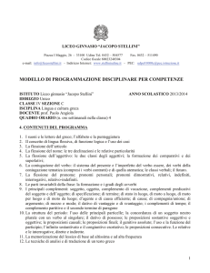 MODELLO DI PROGRAMMAZIONE DISCIPLINARE PER