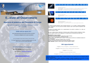 E...state all`Osservatorio - Osservatorio Astronomico di Gorga