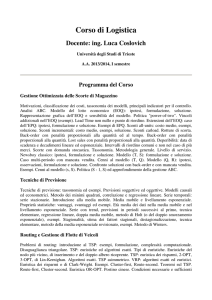 Corso di Logistica - Università degli Studi di Trieste