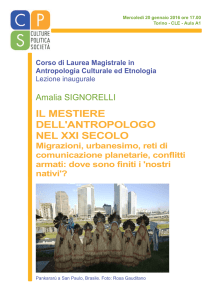 IL MESTIERE DELL`ANTROPOLOGO NEL XXI SECOLO