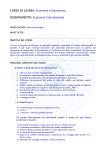 CORSO DI LAUREA: Economia e Commercio INSEGNAMENTO