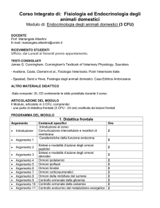 Corso Integrato di: Fisiologia ed Endocrinologia degli animali