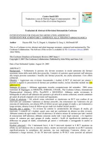 Traduzione dell`abstract della revisione sistematica da parte della