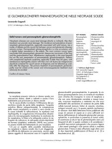 le glomerulonefriti paraneoplastiche nelle neoplasie solide