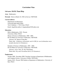 Curriculum Vitae Full-name: DANG Tuan Hiep