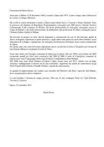 Curriculum di Ettore Fusco. Sono nato a Milano