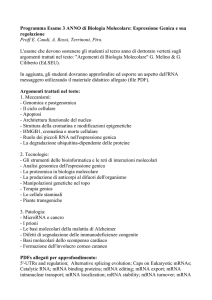 Programma Esame 3 ANNO di Biologia Molecolare