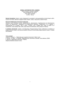 Programma d`esame a.a. 2015-2016