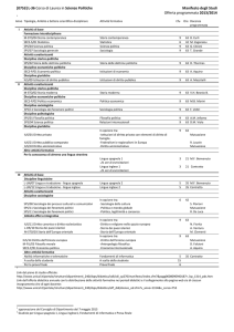 L-36 Corso di Laurea in Scienze Politiche Manifesto degli Studi
