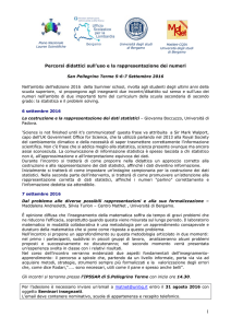 Percorsi didattici sull`uso e la rappresentazione dei numeri