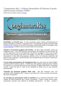 "Congiuntura Res", a Palazzo Branciforte di Palermo il punto sull