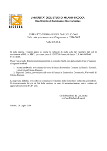 esito valutazione esonero test d`ingresso stcl