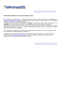 Configurazione filtro antispam/virus