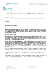 SPIEGAZIONI PRELIMINARI ALLA PROCEDURA DI AGOASPIRATO