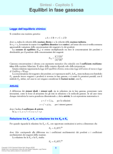 Capitolo 5 Equilibri in fase gassosa