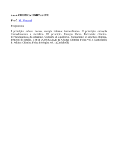 a.a.s. CHIMICA FISICA 2 CFU Prof. M. Venanzi Programma I