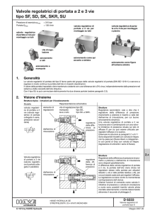Valvole regolatrici di portata a 2 e 3 vie tipo SF, SD, SK, SKR, SU