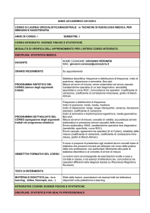 ANNO ACCADEMICO 2013/2014 CORSO DI LAUREA