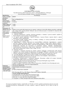 Psicobiologia - Dott.ssa Coco - Dipartimento di Scienze della