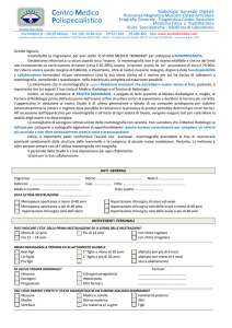 questionario per mammografia