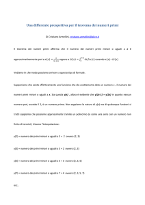 Una differente prospettiva per il teorema dei numeri primi