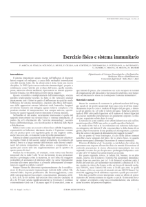 Esercizio fisico e sistema immunitario.
