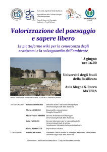 Valorizzazione del paesaggio e sapere libero Le piattaforme wiki