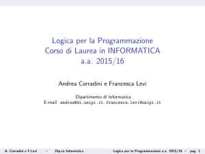 Logica per la Programmazione Corso di Laurea in INFORMATICA