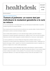 Tumore al polmone: un nuovo test per individuare le mutazioni