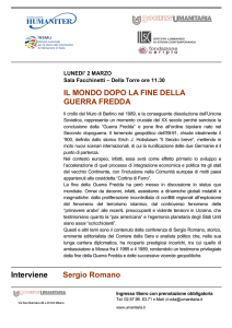 IL MONDO DOPO LA FINE DELLA GUERRA FREDDA Interviene