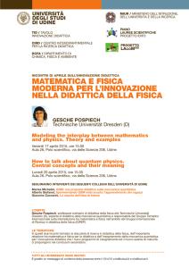MATEMATICA E FISICA MODERNA PER L`INNOVAZIONE NELLA